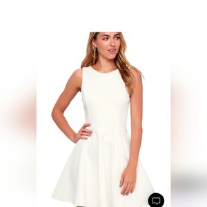Lulu's White Mini Skater Dress Size Small